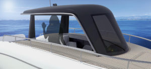 Serenity 700 D electric boat with small wheelhouse