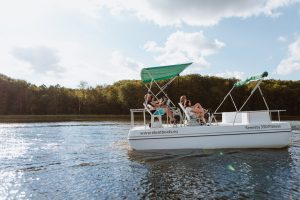 Serenity 550 Fitness - catamaran as big water bike - starboard view